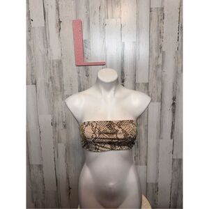 Top secret snake print tube top size large